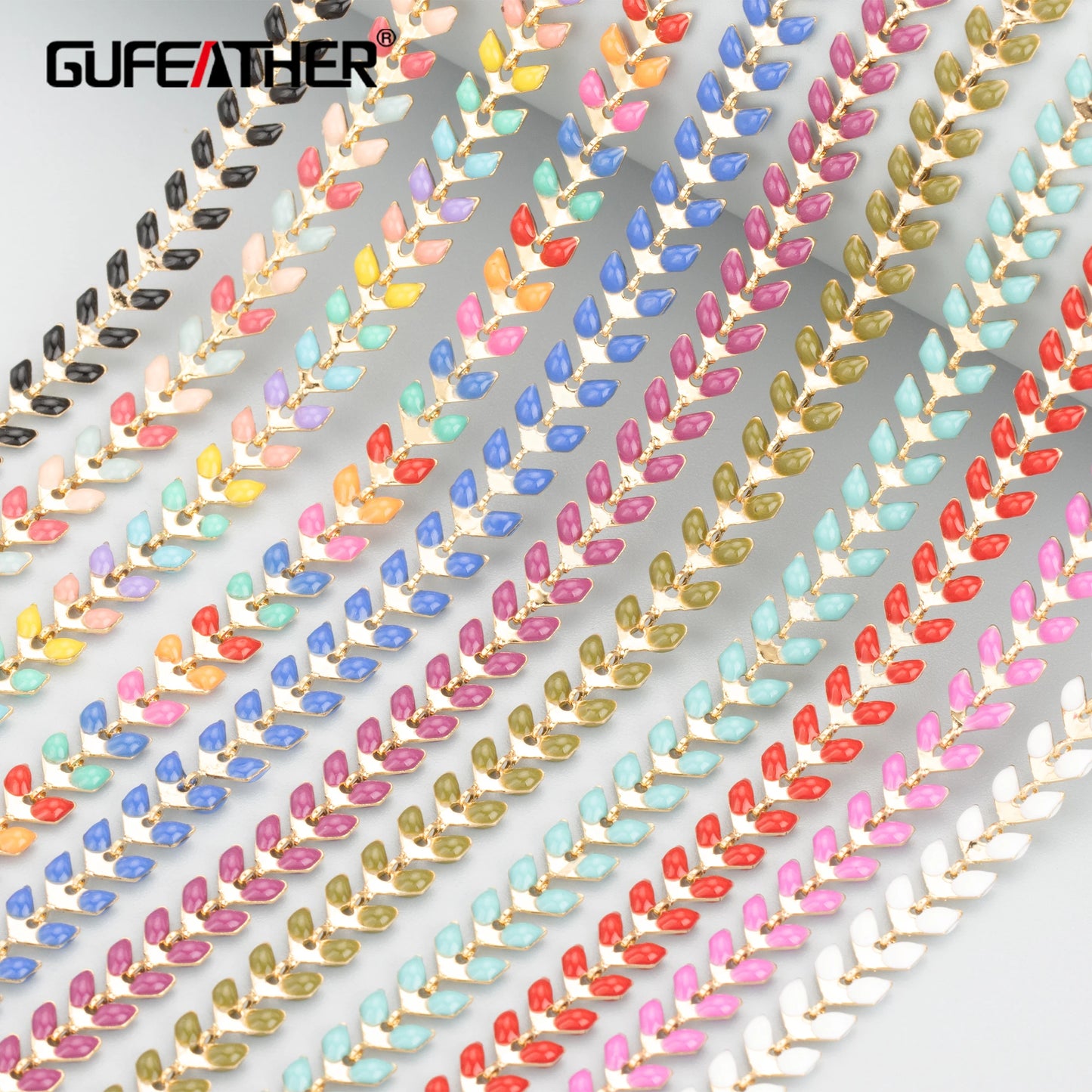 GUFEATHER C48, accessoires de bijoux, chaîne de bricolage, pass REACH, sans nickel, plaqué or 18 carats, cuivre, collier à faire soi-même, fabrication de bijoux, 1 m/lot 