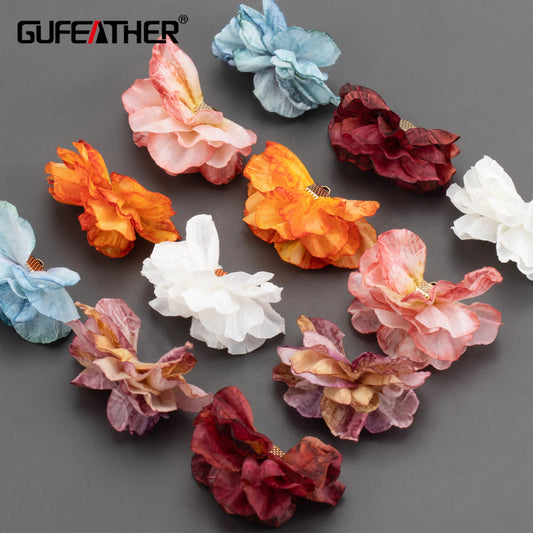 GUFEATHER F168,jewelry accessories,charms,hand made,flower shaped earring accessories,jewelry making,diy pendants,6pcs/lot