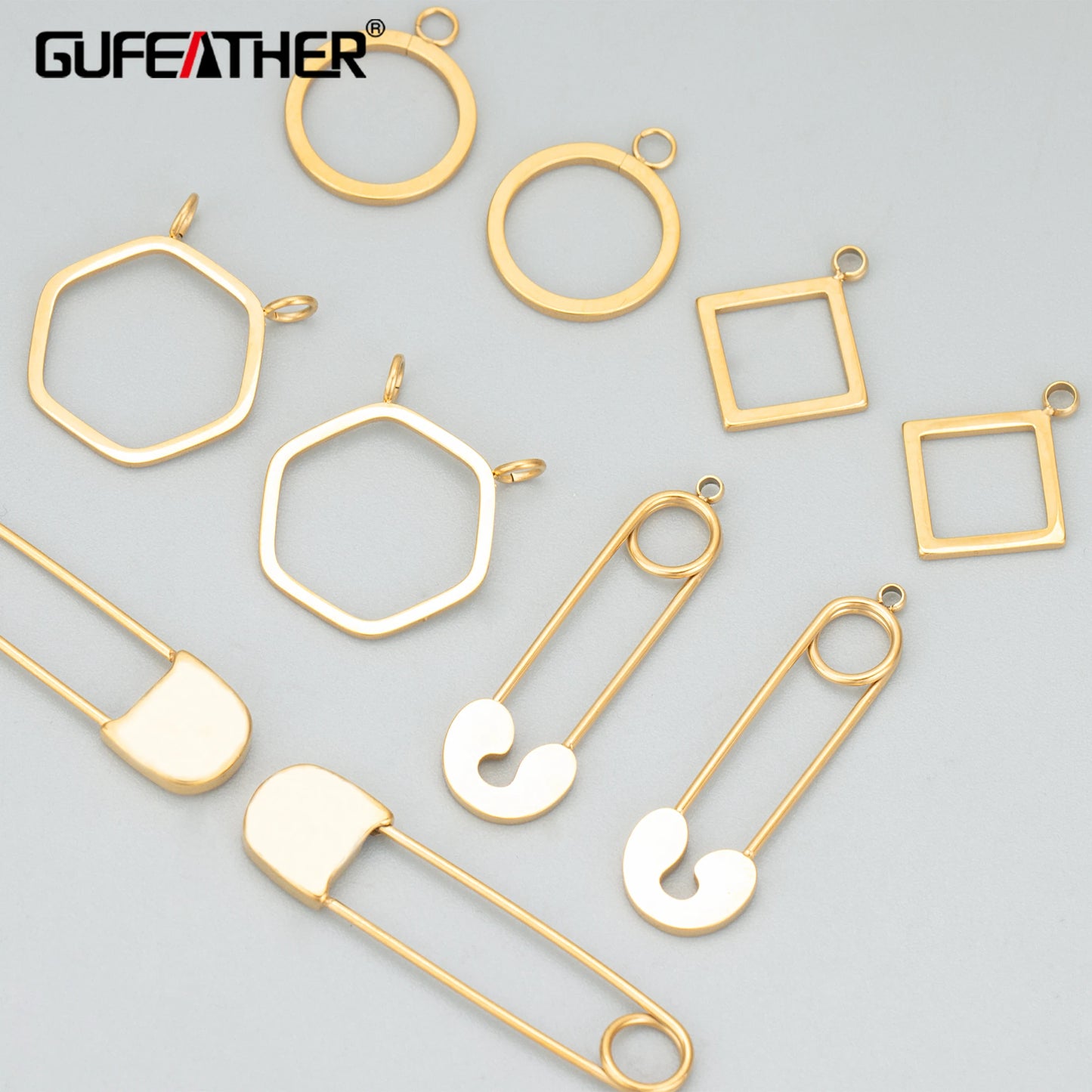 GUFEATHER ME16, accessoires de bijoux, acier inoxydable 316L, sans nickel, fait à la main, breloques, pendentifs diy, fabrication de bijoux, 4 pièces/lot 