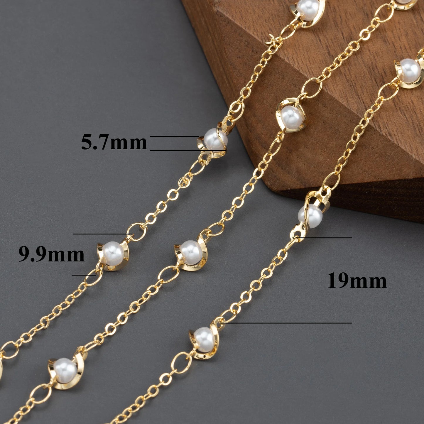 GUFEATHER C281, cadena diy, pass REACH, sin níquel, chapado en oro de 18 k, cobre, perla de plástico, collar de pulsera diy, fabricación de joyas, 1 m/lote 