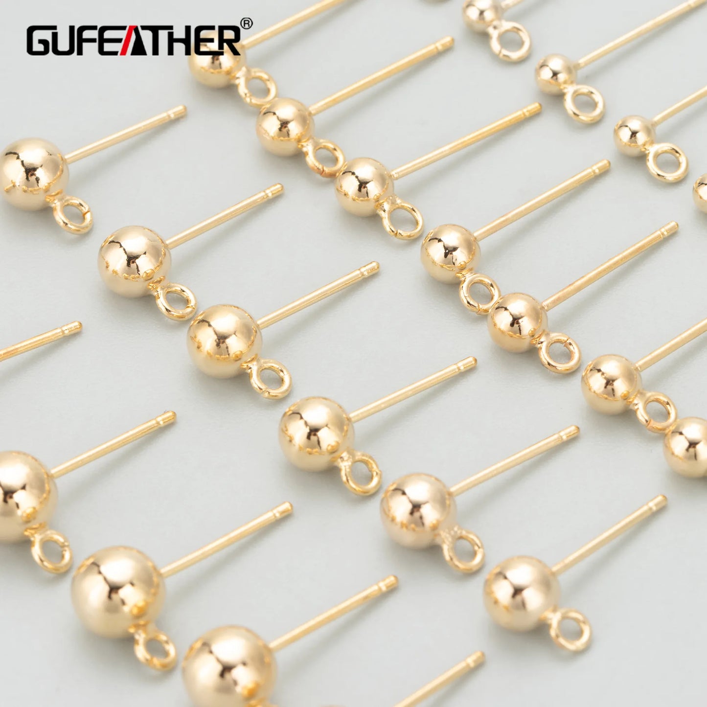 GUFEATHER MC52, accessoires de bijoux, plaqué rhodium or 18k, cuivre, fait à la main, résultats de fabrication de bijoux, boucles d'oreilles DIY, 20 pièces/lot 