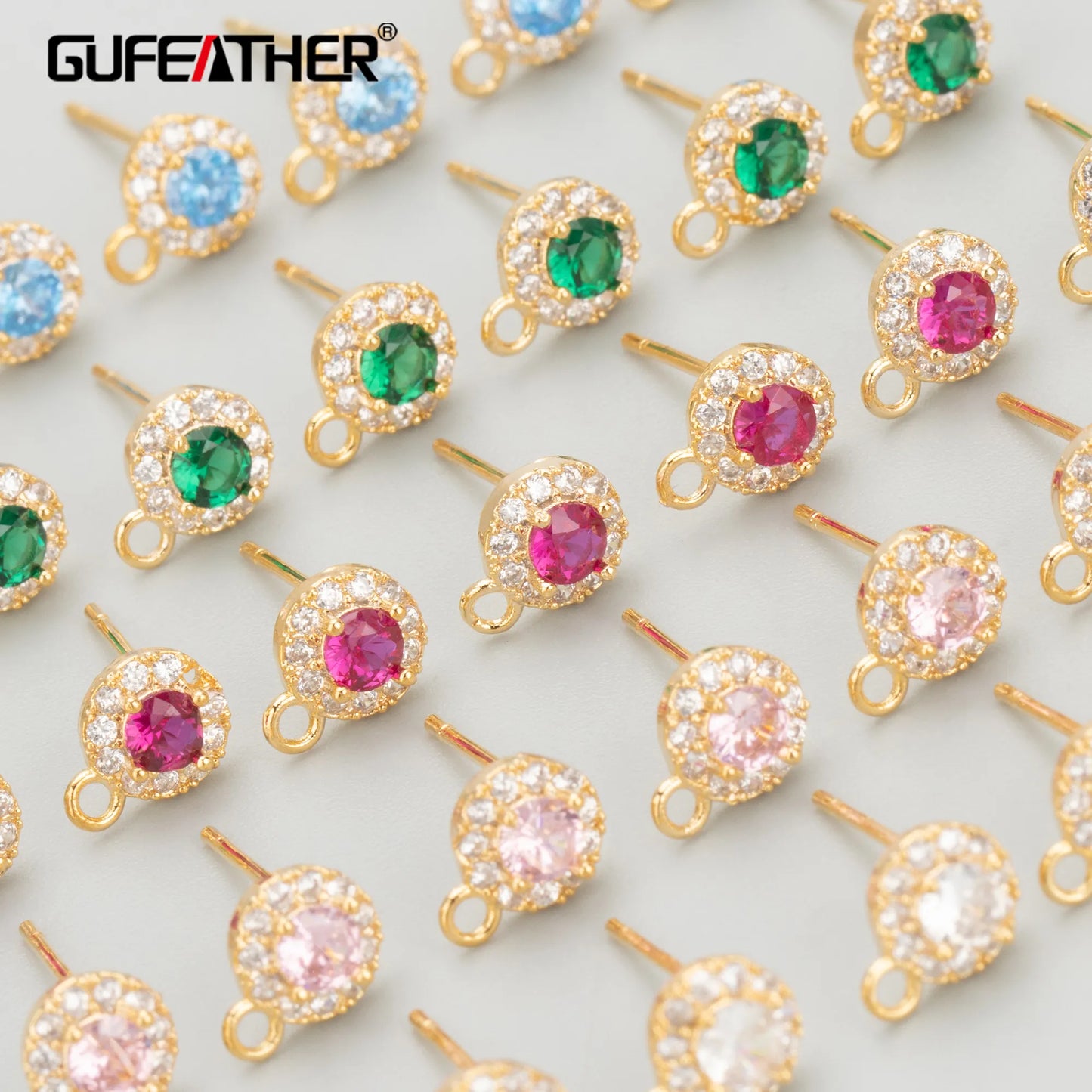 GUFEATHER MC67, accessoires de bijoux, plaqué rhodium or 18k, cuivre, fait à la main, breloques, fabrication de bijoux, boucles d'oreilles DIY, 10 pièces/lot 