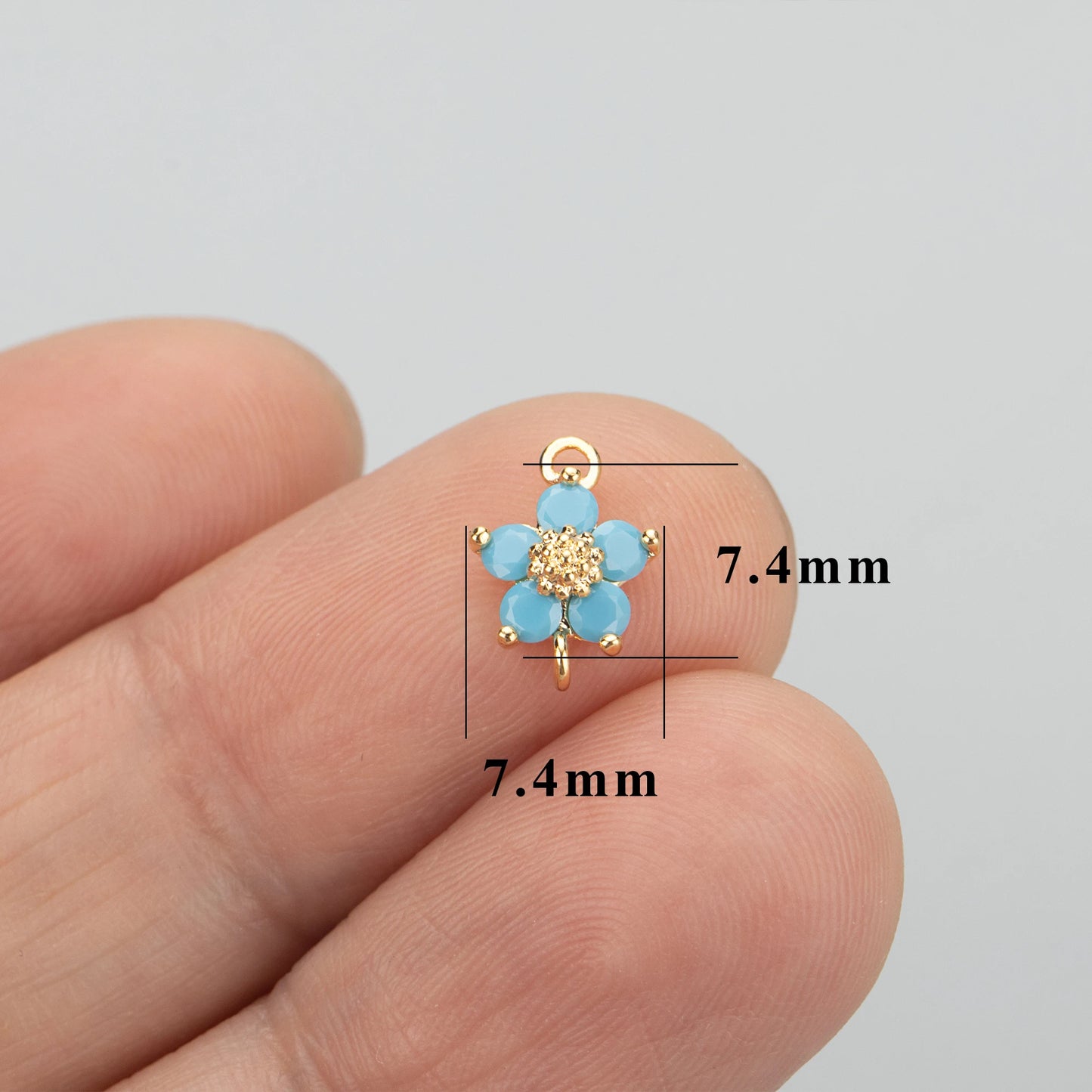 GUFEATHER MD03,jewelry accessories,18k gold plated,copper,zircons,flower shape,charms,jewelry making,diy pendants,10pcs/lot